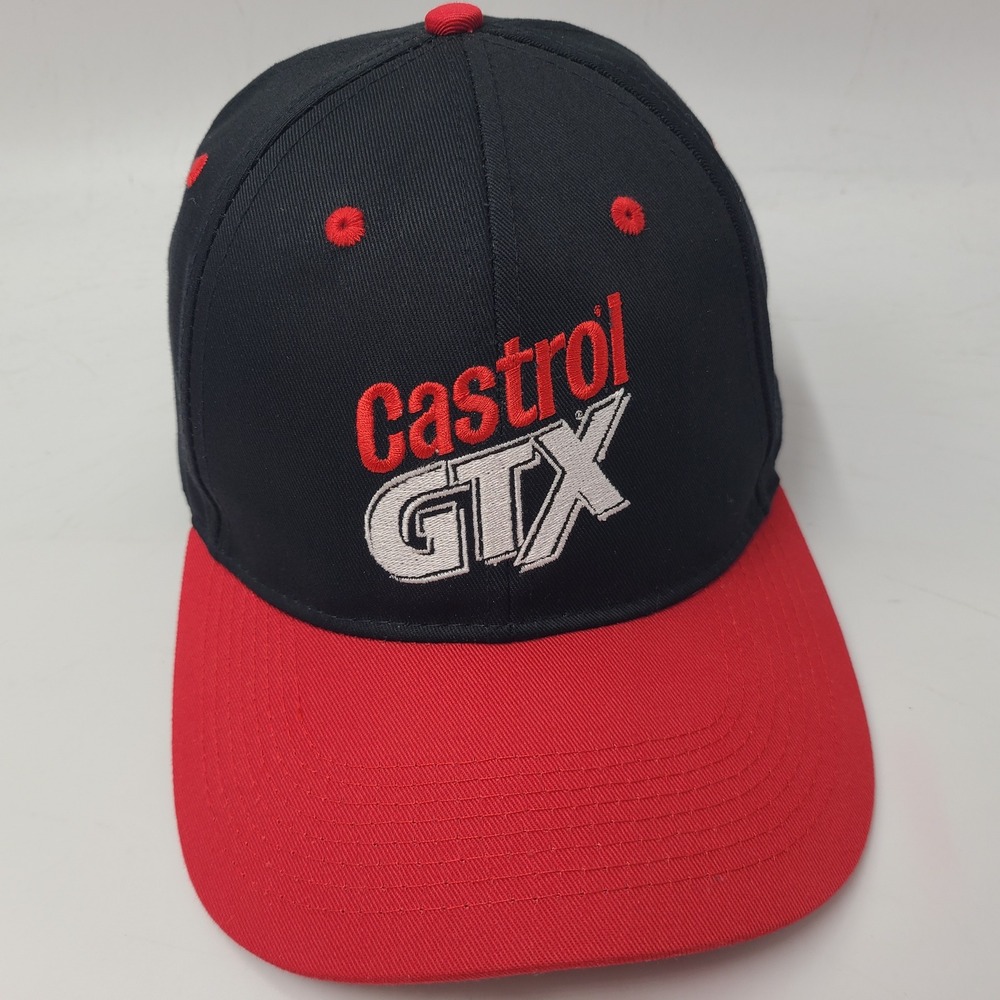 Castrol Hat Snapback Black Red GTX Drive Hard Racing Motor Oil Logo Casual‎ Men